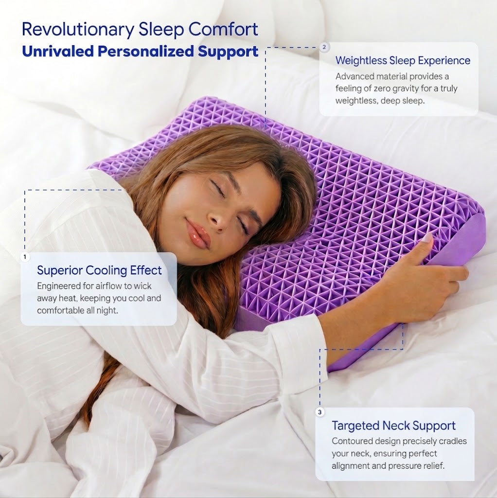 Ergonomic Cooling Gel Pillow - Instant Neck Pain Relief & Spine Support